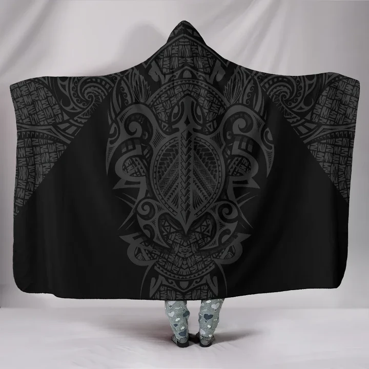 Alohawaii Clothing - Hawaii Turtle Polynesian Hooded Blanket - Gray - Armor Style