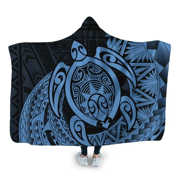 Alohawaii Clothing - Hawaii Polynesian Turtle Hooded Blanket - Pastel