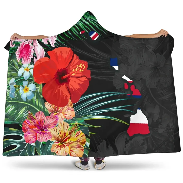 Alohawaii Clothing - Alohawaii Hooded Blanket - Hawaii Map Hibiscus