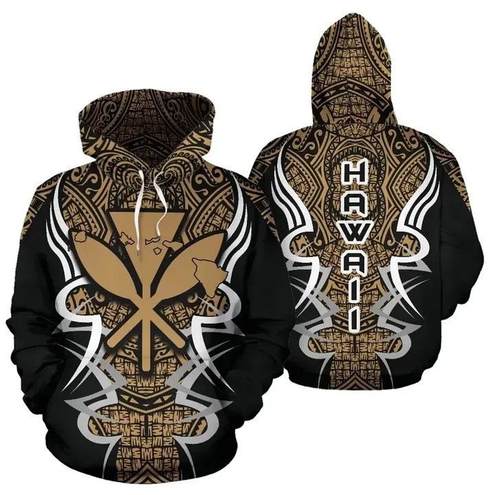 Alohawaii Clothing - Kanaka Map Hoodie - Gold - Armor Style - AH J9