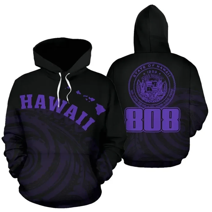 Alohawaii Clothing - Hawaii Polynesia Hoodie Violet - Tatau Style - AH J1