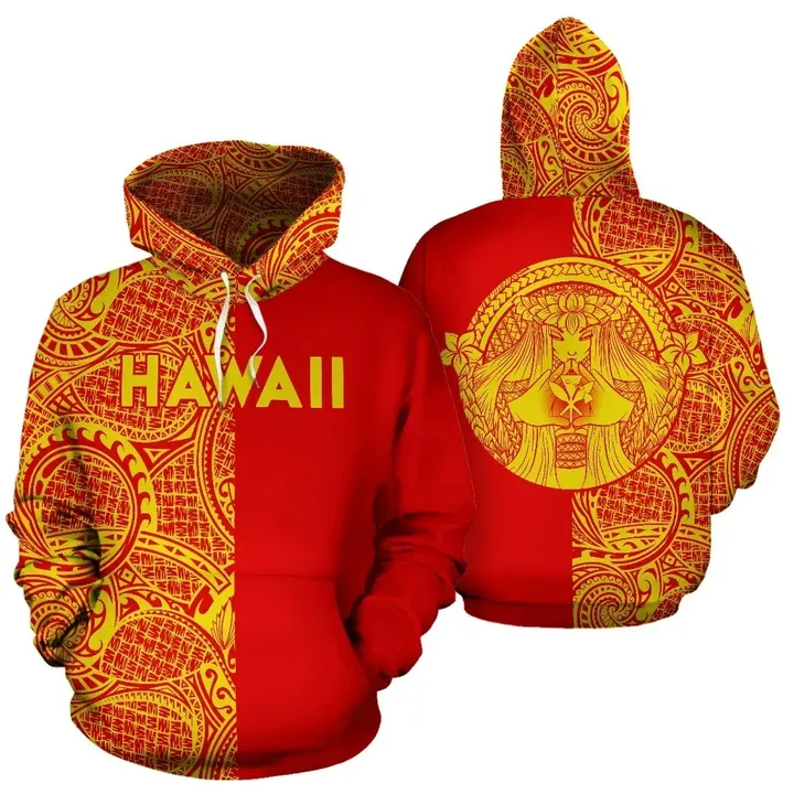 Alohawaii Clothing - Polynesian Madame Pele Kanaka Plumeria Hoodie The Half - AH - J7