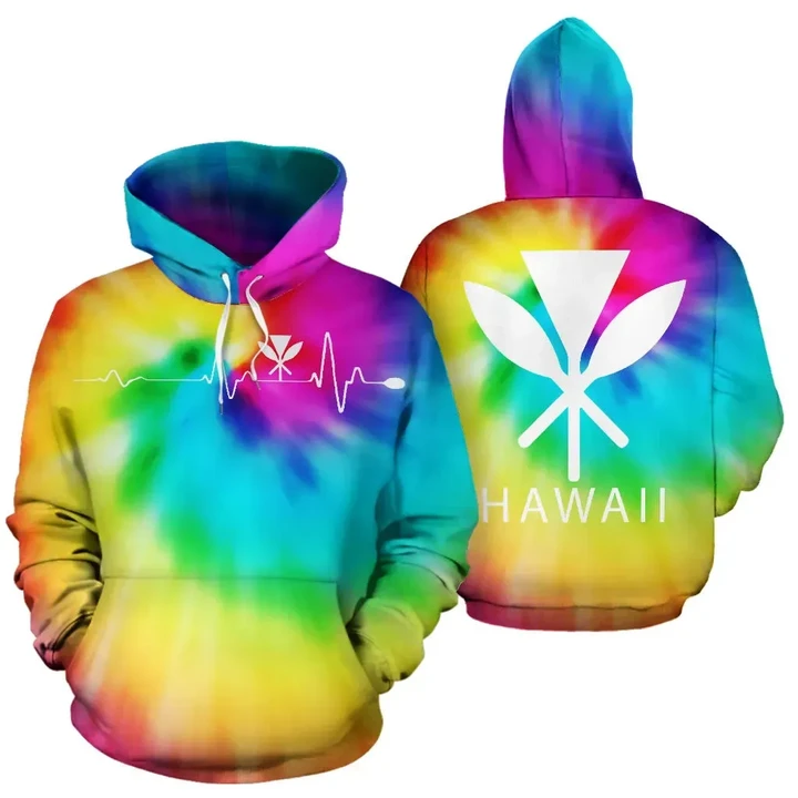 Alohawaii Clothing - Hawaiian Kanaka Hoodie Tie Dye - AH - J1