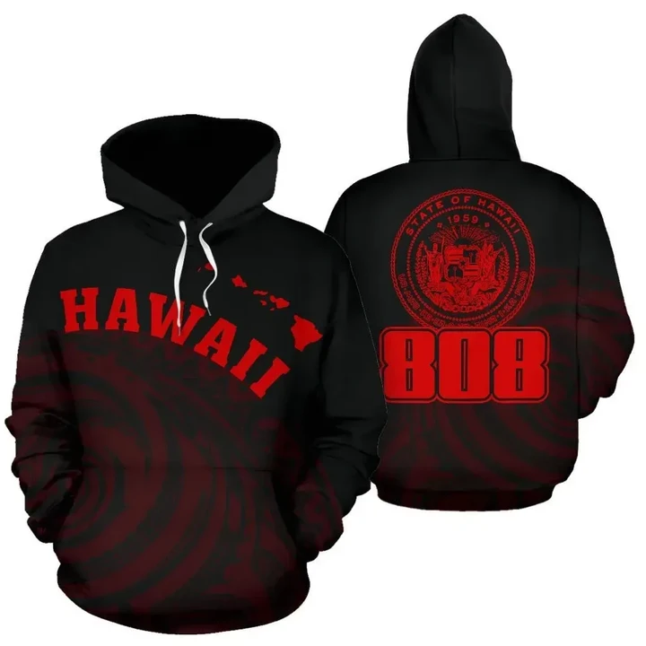 Alohawaii Clothing - Hawaii Polynesia Hoodie Red - Tatau Style - AH J1