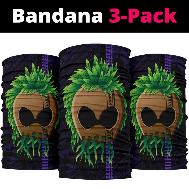 Warrior Kakau Polynesian Bandana 3-Pack - Purple -  AH - J4 - Alohawaii