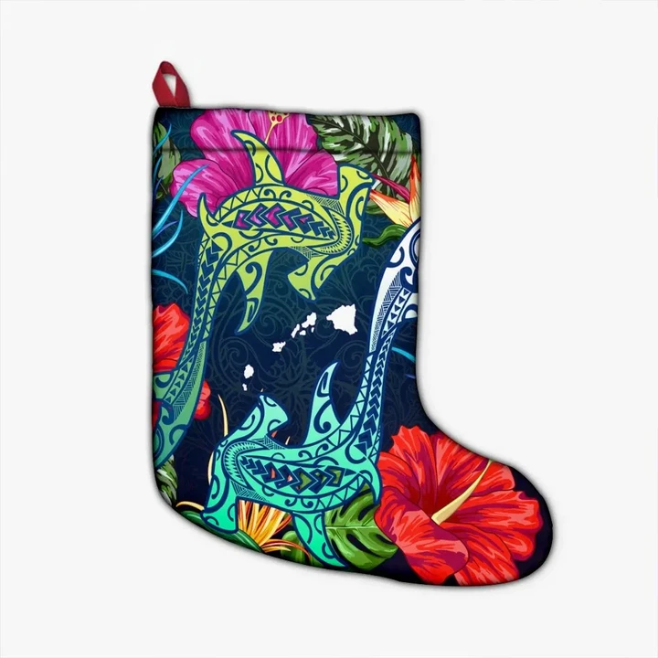 Alohawaii Clothing - Hawaii Shark Tropical Color Christmas Stocking
