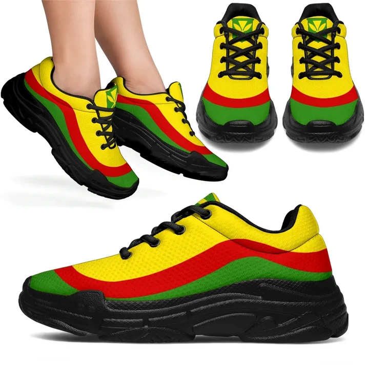 Alohawaii Footwear - Hawaii Kanaka Maoli Flag Chunky Sneaker Line Style