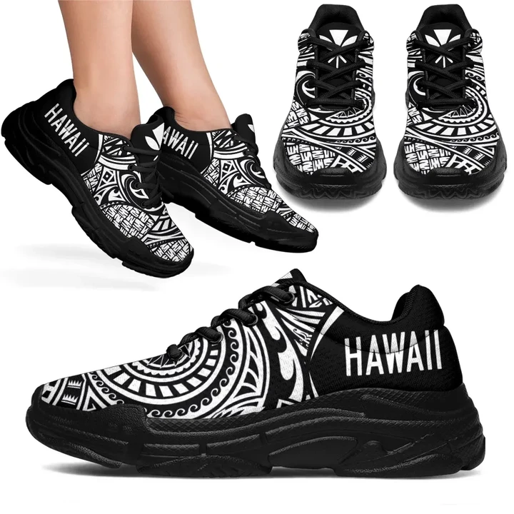 Alohawaii Footwear - Kanaka White Chunky Sneakers White - Circle Style
