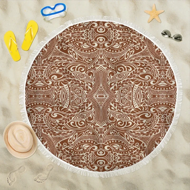 Alohawaii Blanket - Polynesian Tribal Beach Blanket Brown
