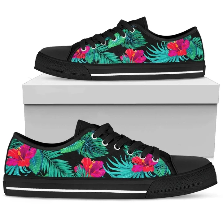 Alohawaii Footwear - Hawaii Hibiscus Palm Low Top Shoe