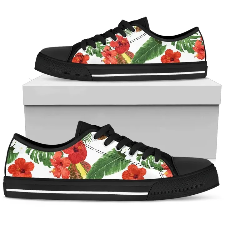 Alohawaii Footwear - Hawaii White Hibiscus Low Top Shoe