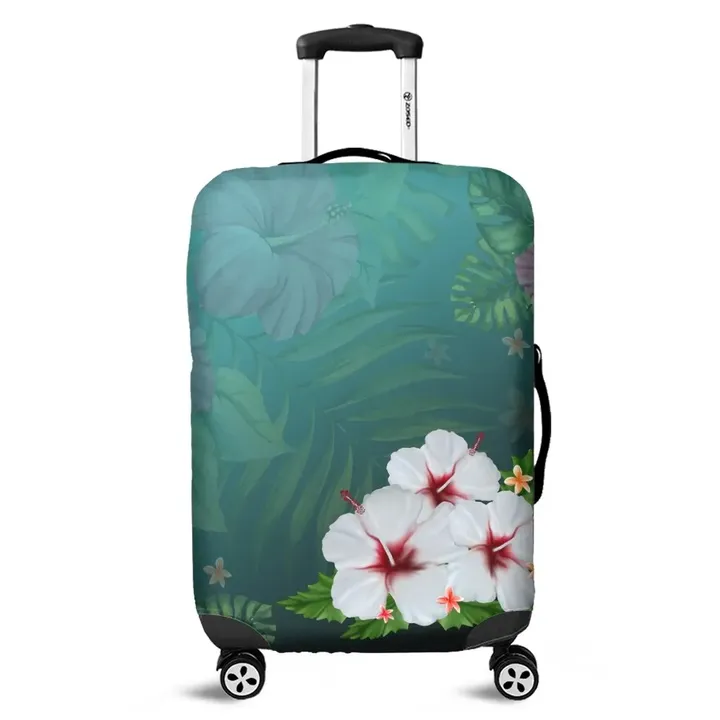 Alohawaii Accessory - Hawaiian Hibiscus White Flower Gleeful Luggage Covers