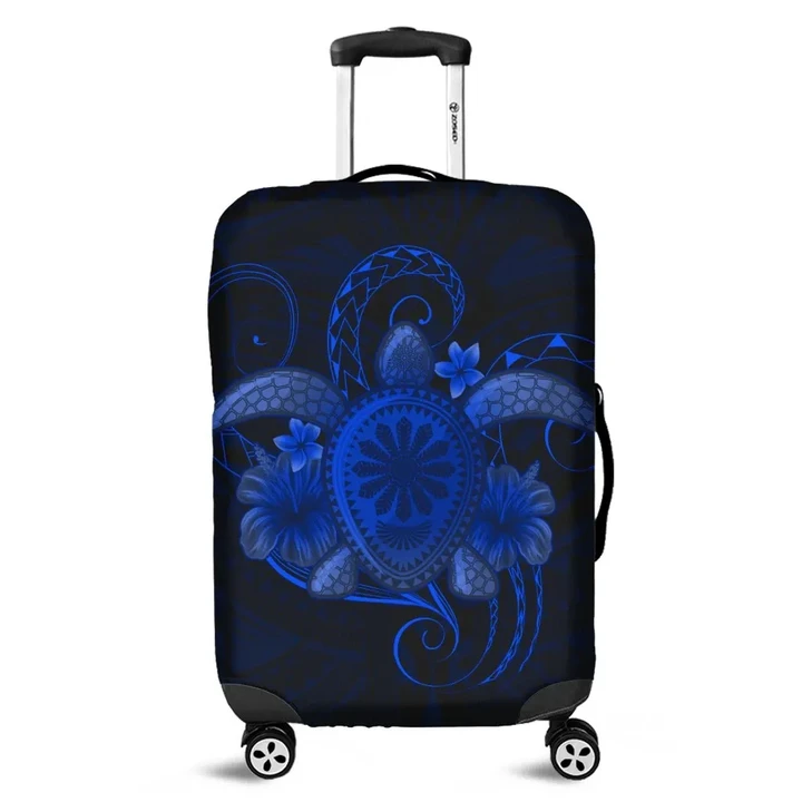 Alohawaii Accessory - Hawaii Turtle Hibiscus Polynesian Luggage Covers - Full Style - Blue