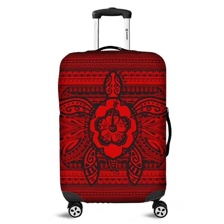 Alohawaii Accessory - Hawaiian Turtle Polynesian Tribal Luggage Covers Red