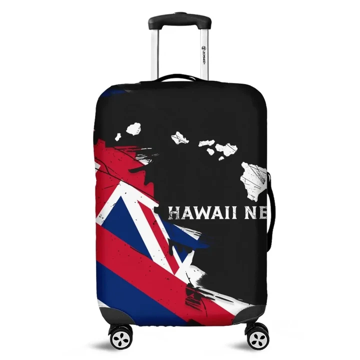Alohawaii Accessory - Hawaiian Flag Hawaii Map Nei Polynesian Luggage Covers - Classic Style