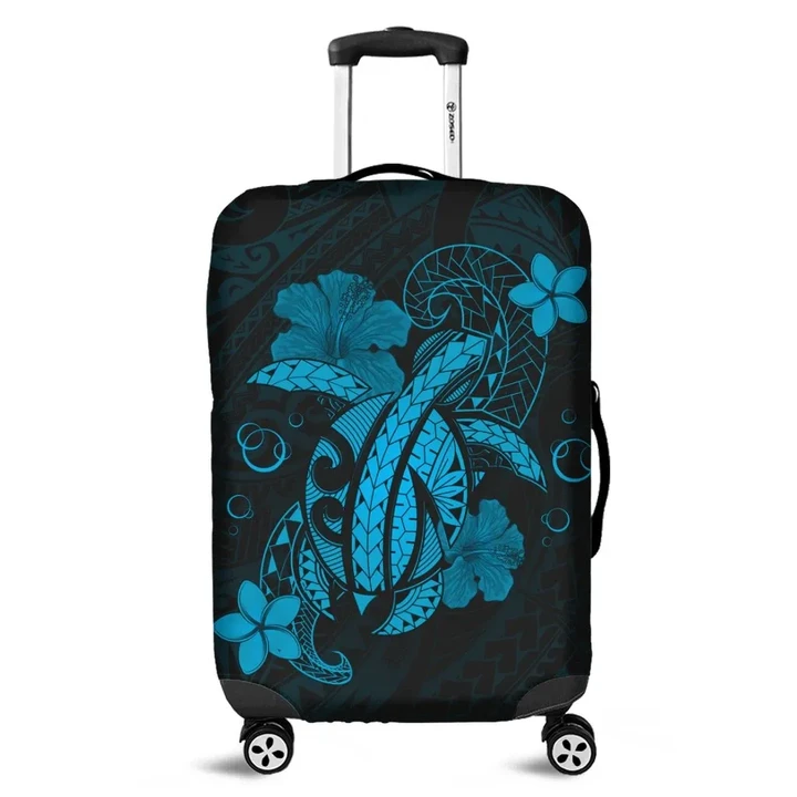 Alohawaii Accessory - Hawaii Turtle Flower Polynesian Luggage Covers - Turquoise