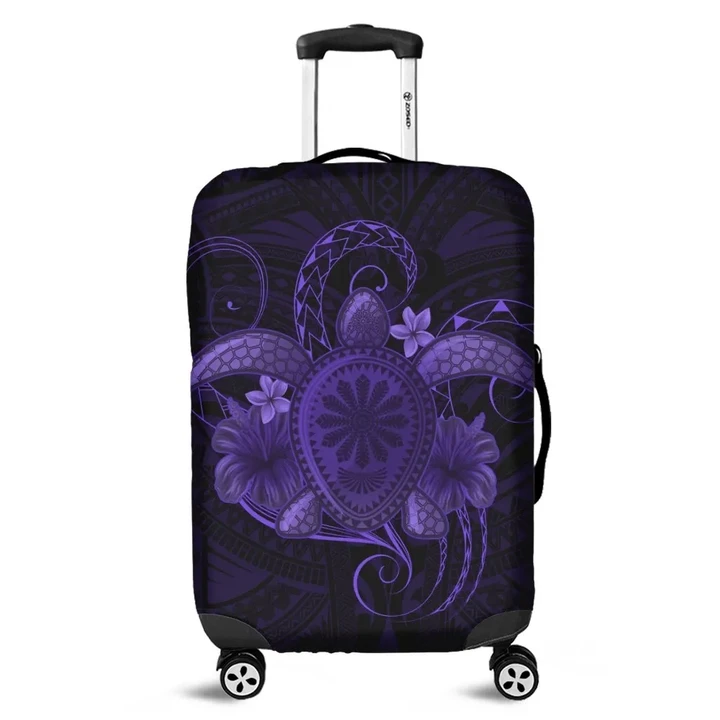 Alohawaii Accessory - Hawaii Turtle Hibiscus Polynesian Luggage Covers - Full Style - Purple