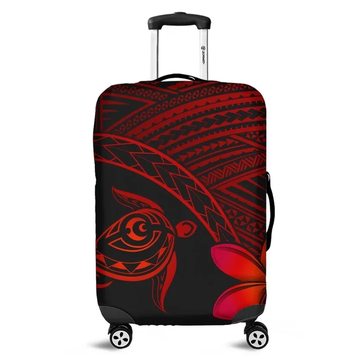 Alohawaii Accessory - Hawaiian Turtle Plumeria Kakau Polynesian Quilt Luggage Covers Neo Red