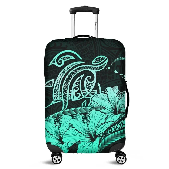 Alohawaii Accessory - Hawaii Turtle Map Polynesian Luggage Covers Safety Turquoise
