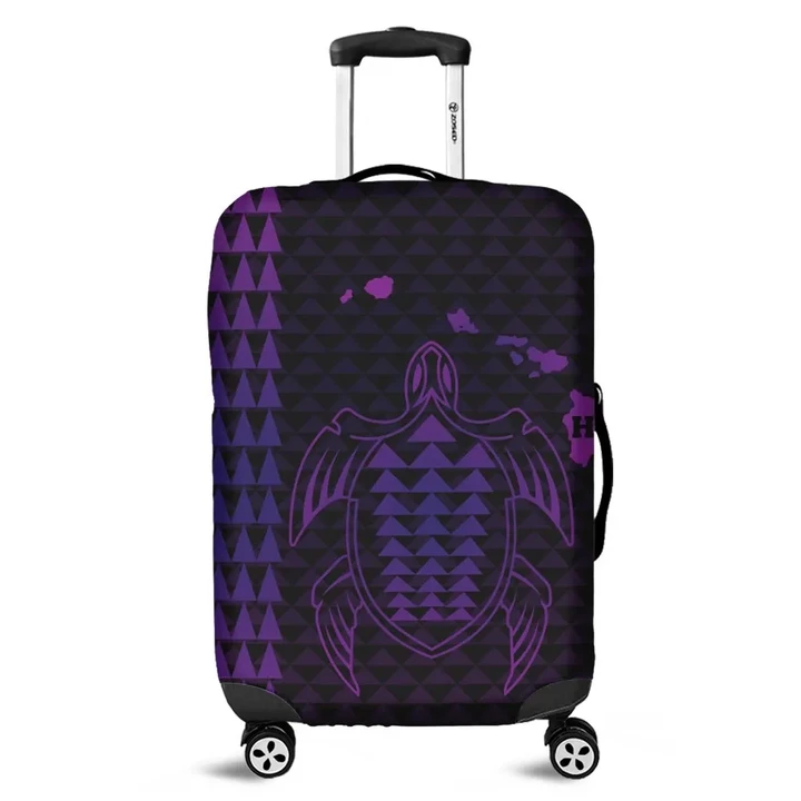 Alohawaii Accessory - Hawaiian Map Kakau Turtle Polynesian Luggage Covers - Purple