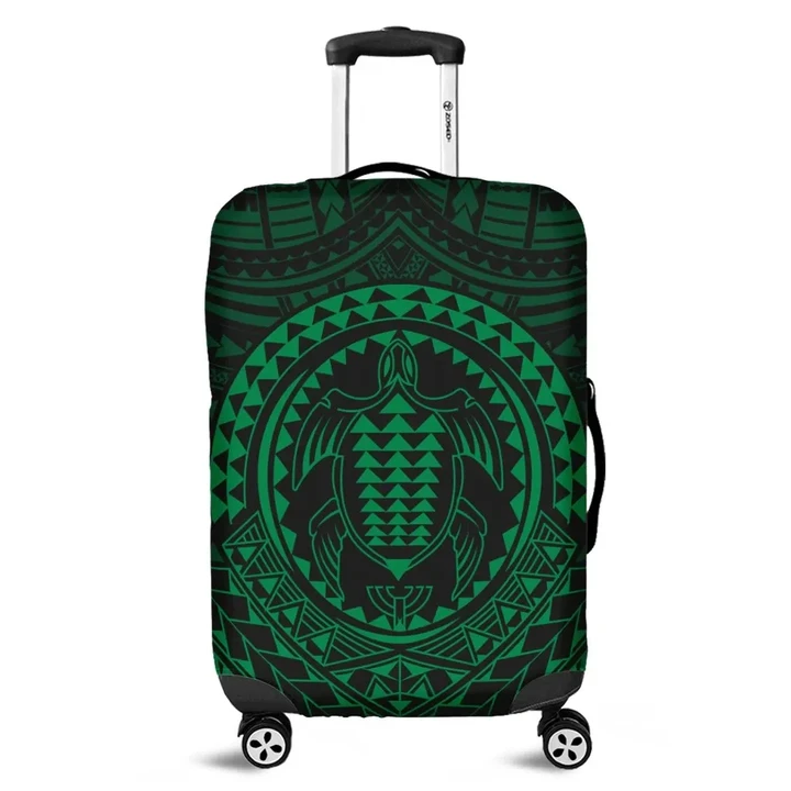 Alohawaii Accessory - Hawaiian Kakau Honu Arc Polynesian Green Luggage Covers