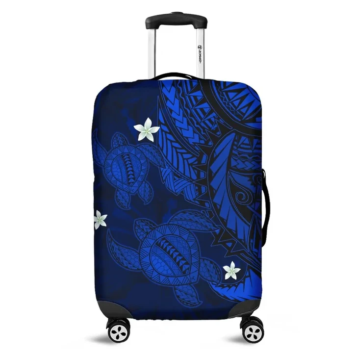 Alohawaii Accessory - Hawaii Polynesian Turtle Hibiscus Luggage Covers - Blue