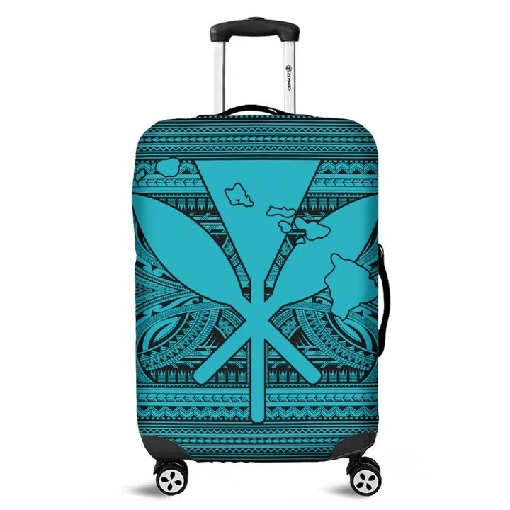 Alohawaii Accessory - Hawaiian Kanaka Polynesian Tribal Luggage Covers Reggae Color Blue