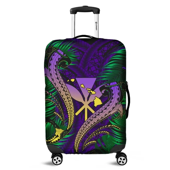 Alohawaii Accessory - Hawaii Shark Polynesian Tropical Luggage Covers - Purple