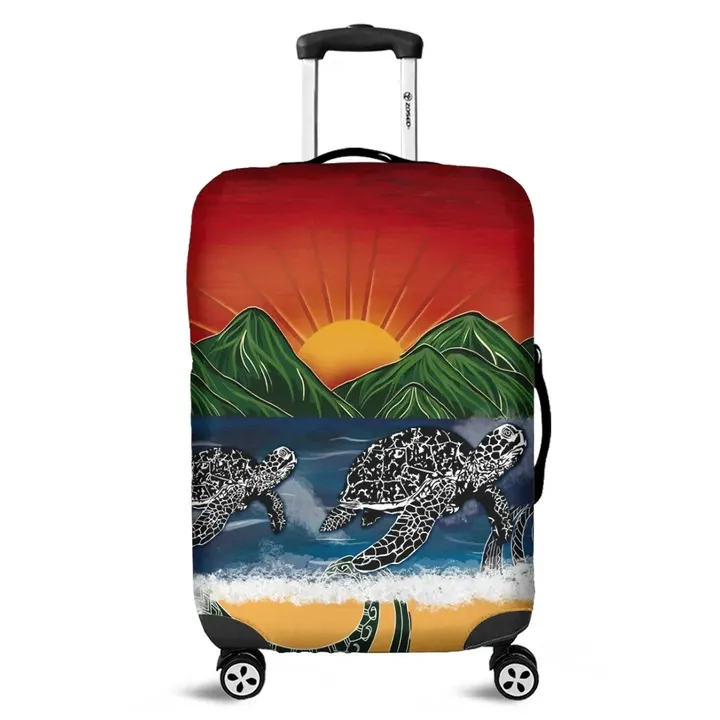 Alohawaii Accessory - Hawaiian Sunset Ocean Turtle Luggage Covers