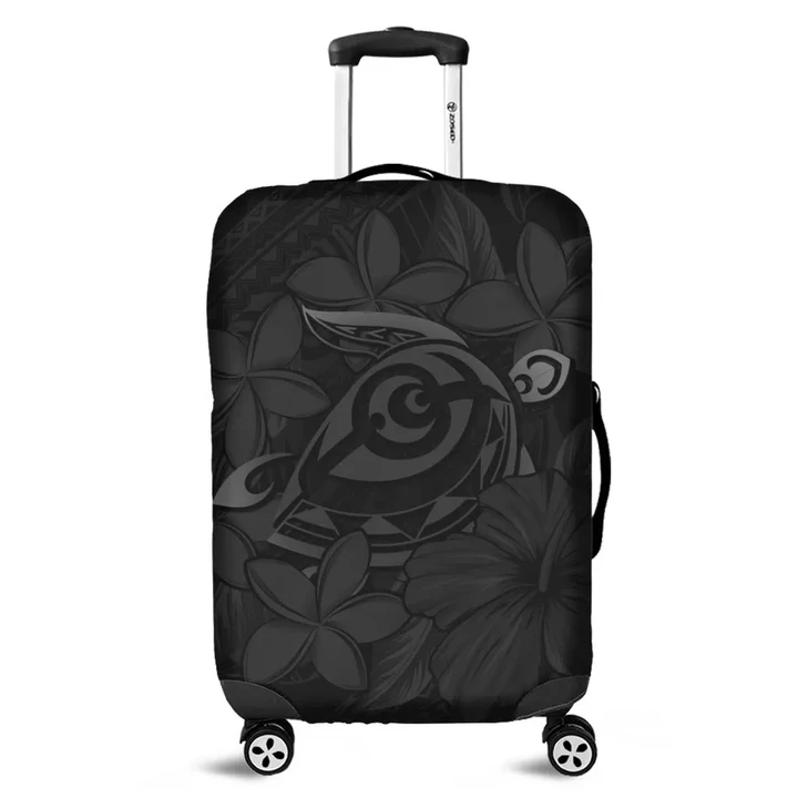 Alohawaii Accessory - Hawaiian Turtle Hibiscus Plumeria Kanaka Polynesian Luggage Covers Gray - Soft Style
