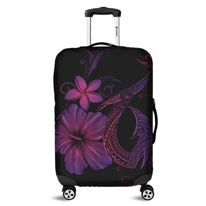 Alohawaii Accessory - Hawaiian Fish Hook Hibiscus Plumeria Polynesian Luggage Covers - Pink
