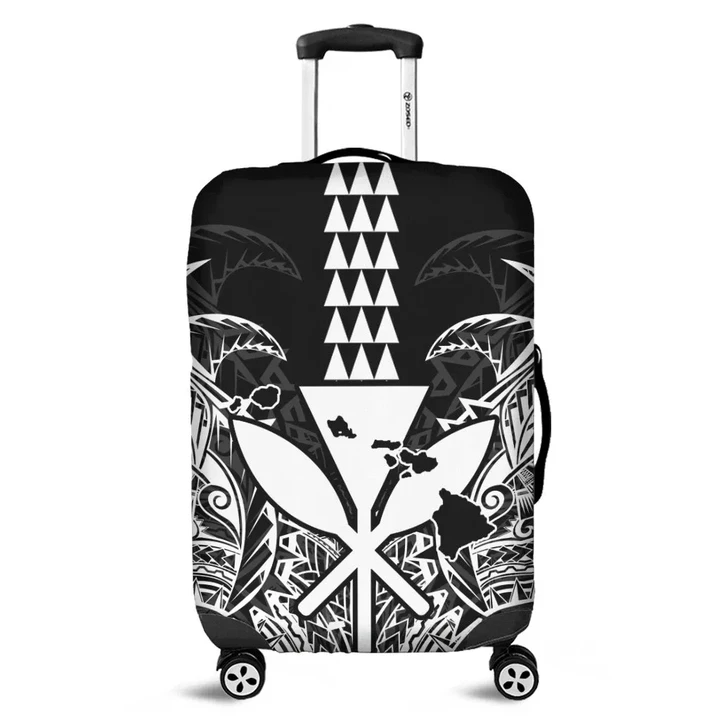 Alohawaii Accessory - Hawaii Polynesian Kanaka Kakau Luggage Covers - Alan Style White