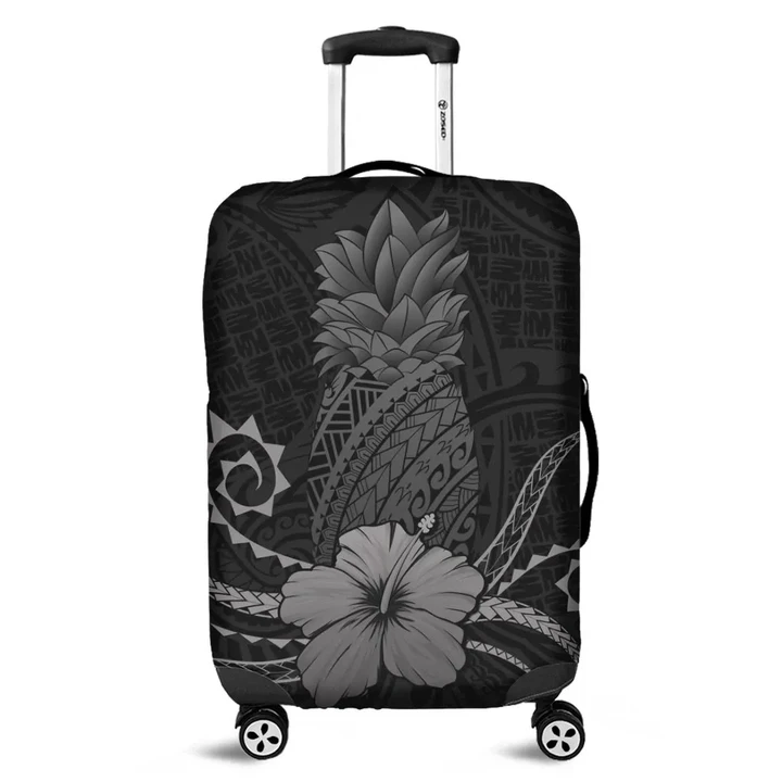 Alohawaii Accessory - Hawaii Polynesian Pineapple Hibiscus Luggage Covers - Gray