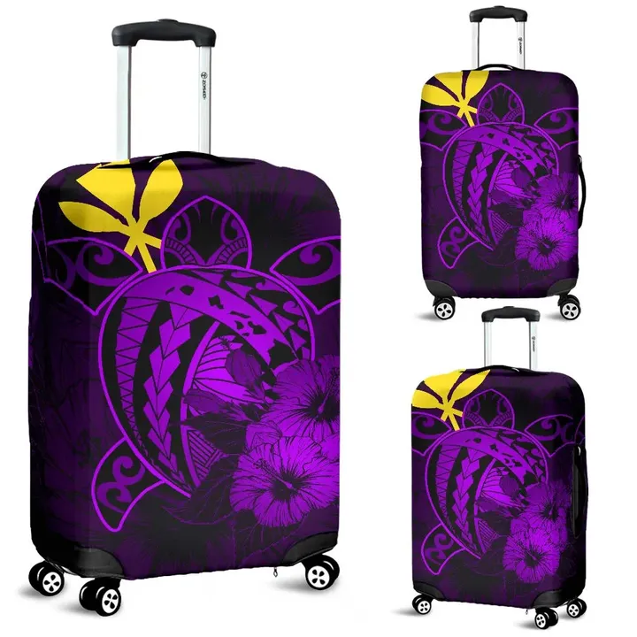Alohawaii Accessory - Hawaii Hibiscus Luggage Cover - Harold Turtle - Purple