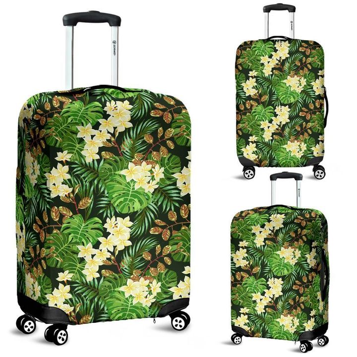 Alohawaii Accessory - Hawaii Tropical Leaves And Plumeria Luggage Cover
