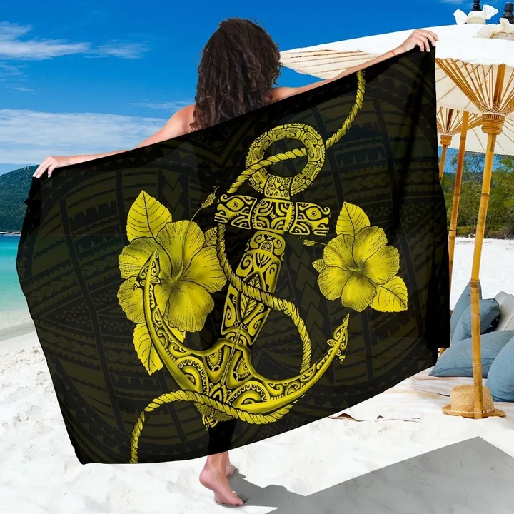Alohawaii Sarong - Anchor Yellow Poly Tribal Sarong