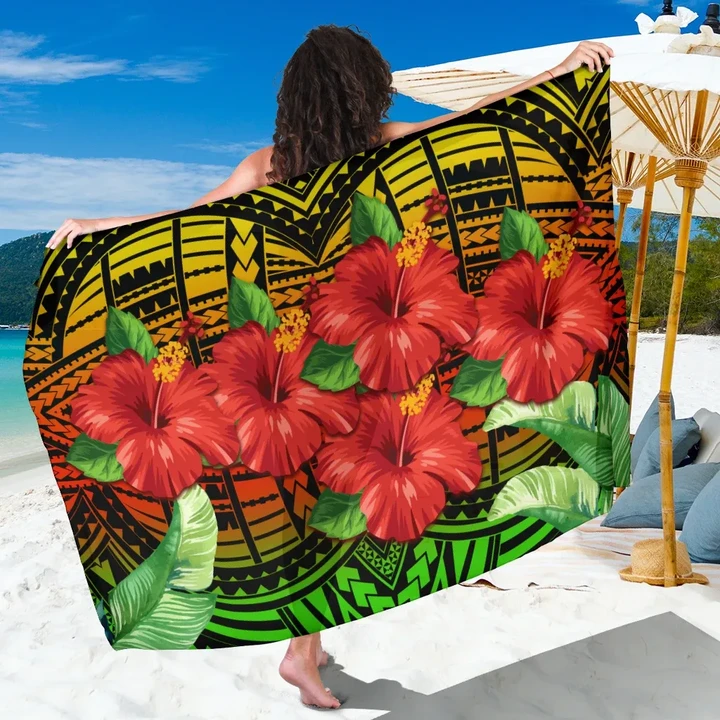 Alohawaii Sarong - Hawaii Hibiscus Tropical Polynesian Tribal Sarong - Suri Style