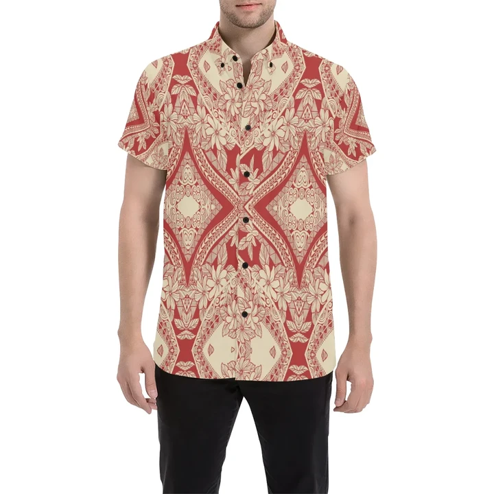 Alohawaii Shirt - Polynesian Short Sleeve Shirt Red And Yellow