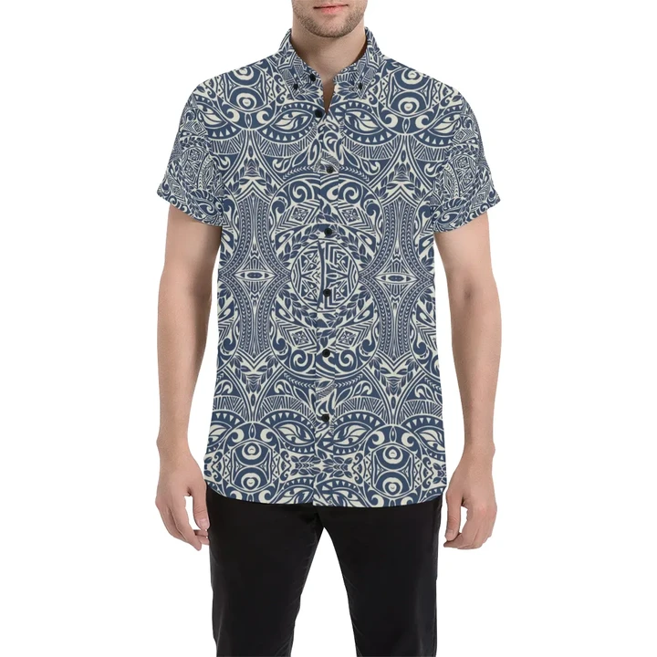 Alohawaii Shirt - Polynesian Short Sleeve Shirt Blue