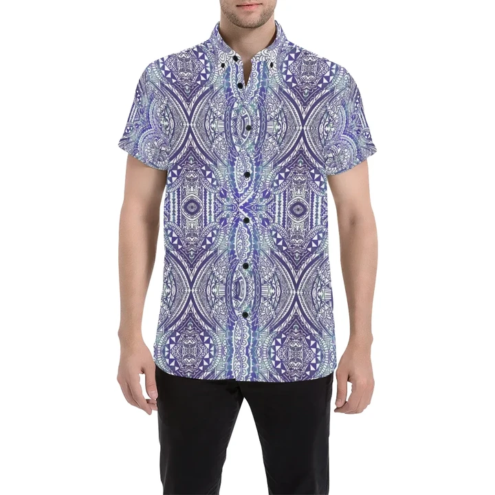 Alohawaii Shirt - Polynesian Short Sleeve Shirt Violet