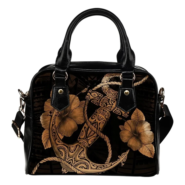 Alohawaii Bag - Anchor Gold Poly Tribal Shoulder Handbag