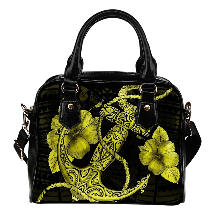 Alohawaii Bag - Anchor Yellow Poly Tribal Shoulder Handbag