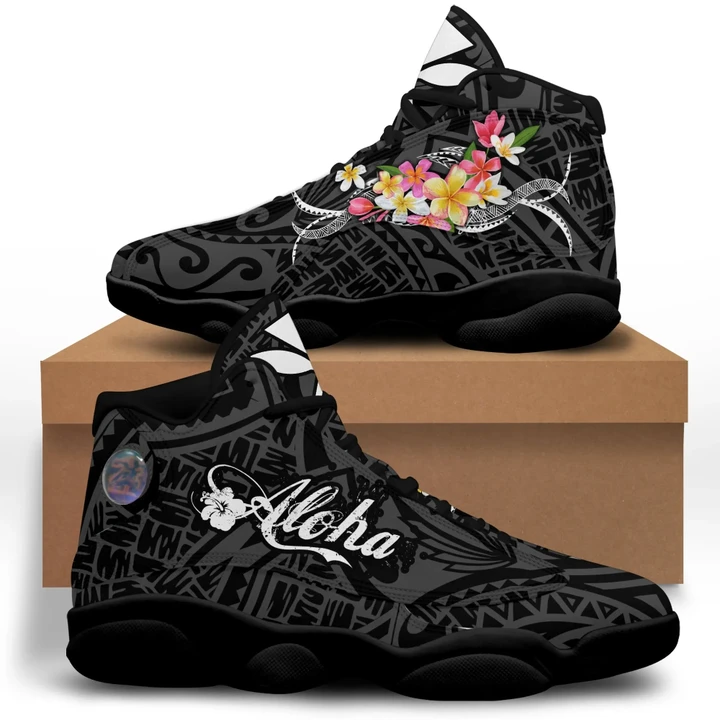 Alohawaii Footwear - Hawaii Plumeria Tropical Polynesian Sneakers J.13 - Quin Style