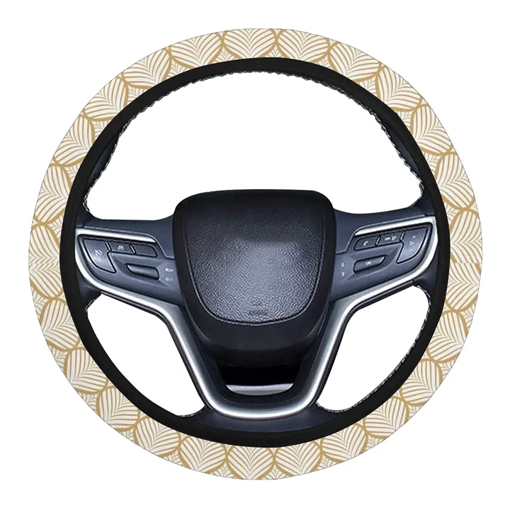 Alohawaii Accessory - Hawaii Leaves Seamless Pattern Hawaii Universal Steering Wheel Cover with Elastic Edge