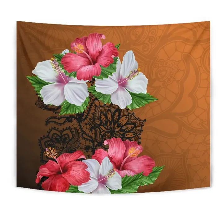Alohawaii Tapestry - Hibiscus Flower Polynesia Tapestry