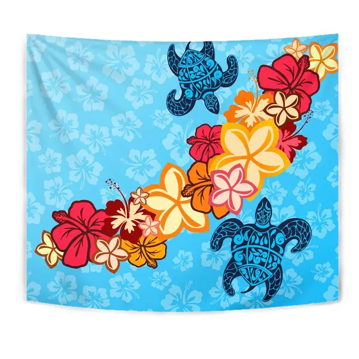 Alohawaii Tapestry - Turtle Flower Dance Tapestry
