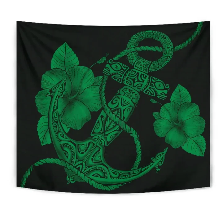 Alohawaii Tapestry - Anchor Green Poly Tribal Tapestry