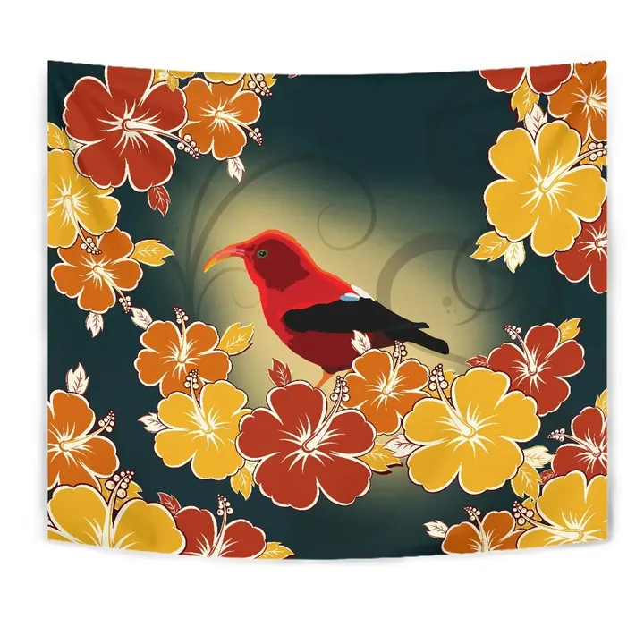 Alohawaii Tapestry - Honeycreeper Hibiscus Tapestry