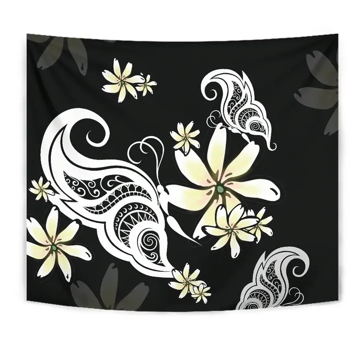 Alohawaii Tapestry - Plumeria Butterfly Tapestry