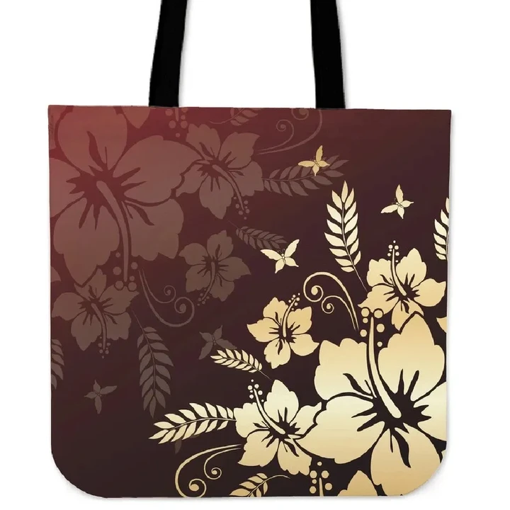 Alohawaii Bag - Hibiscus Golden Royal Tote Bag - AH - J1